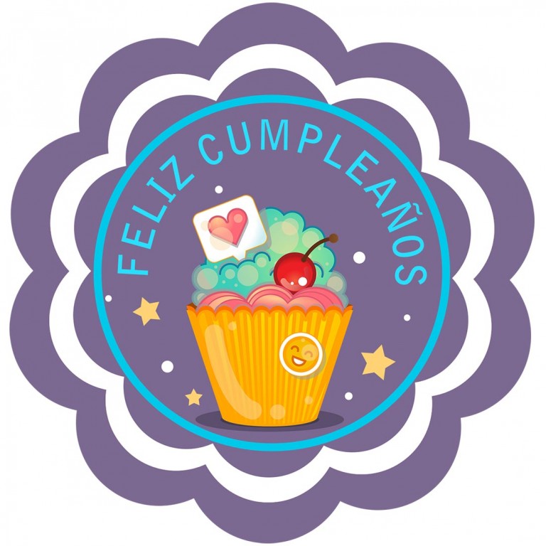 Stickers - feliz cumpleaños muffin
